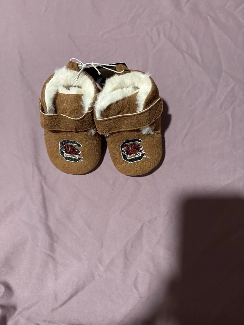 Baby Brown Fleece-Lined Booties Team Emblem usc gamecocks South Carolina